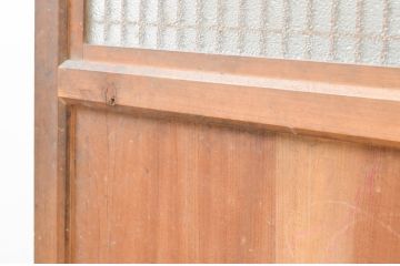 アンティーク建具　上手物!!和の空間を演出する欅(ケヤキ)板のガラス帯戸1枚(引き戸、板戸)(R-065579)