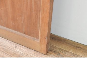 アンティーク建具　上手物!!和の空間を演出する欅(ケヤキ)板のガラス帯戸1枚(引き戸、板戸)(R-065579)