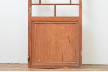 アンティーク建具　大正ロマン　おしゃれな幾何学デザインの扉1枚(木製扉、ドア、ガラス扉)(R-065580)
