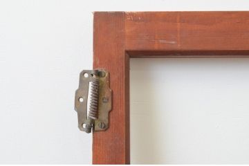 アンティーク建具　大正ロマン　おしゃれな幾何学デザインの扉1枚(木製扉、ドア、ガラス扉)(R-065580)