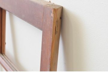 アンティーク建具　大正ロマン　おしゃれな幾何学デザインの扉1枚(木製扉、ドア、ガラス扉)(R-065580)