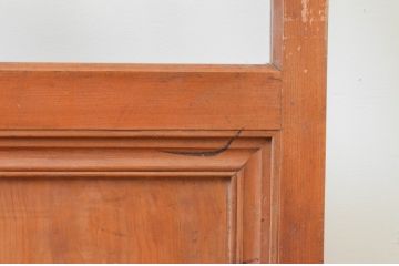 アンティーク建具　大正ロマン　おしゃれな幾何学デザインの扉1枚(木製扉、ドア、ガラス扉)(R-065580)