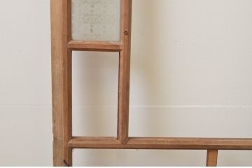 アンティーク建具　大正ロマン　おしゃれな幾何学デザインの扉1枚(木製扉、ドア、ガラス扉)(R-065580)