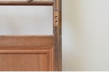 アンティーク建具　大正ロマン　おしゃれな幾何学デザインの扉1枚(木製扉、ドア、ガラス扉)(R-065580)