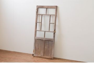 アンティーク建具　大正ロマンの雰囲気漂うデザインの扉1枚(木製扉、ガラス扉、ドア)(R-065581)