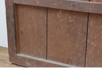 アンティーク建具　玄関戸としてもおすすめ!!厚みのある重厚な佇まいが魅力的な格子戸2枚セット(引き戸、障子戸、玄関戸)(R-065582)