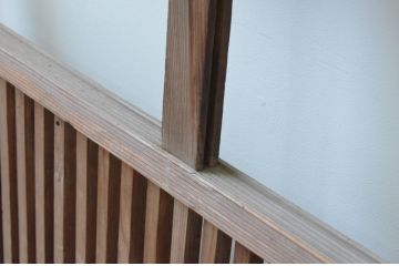 アンティーク建具　落ちついた和の雰囲気が漂う格子戸1枚(引き戸、ガラス帯戸)(R-065583)