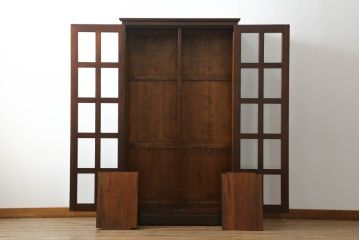 中古　美品!!　松本民芸家具　シックなインテリアと相性の良いブックケース(本箱、飾り棚、収納棚、戸棚、キャビネット)(R-065585)