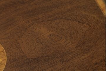 イギリスアンティーク　天板象嵌入り　マホガニー材　クラシカルな佇まいが魅力のリボルビングブックシェルフ(ブックケース、本棚、書棚、回転式、マガジンラック、英国)(R-065591)