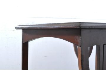 イギリスアンティーク　マホガニー材　凝ったデザインが目を惹くオケージョナルテーブル(サイドテーブル、コーヒーテーブル、コンソールテーブル、花台、飾り台、英国)(R-065596)
