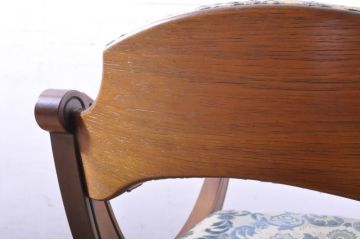 中古　DREXEL HERITAGE(ドレクセルヘリテイジ)　ESPERANTO(エスペラント)　個性的なシルエットが置くだけで絵になるアームチェア2脚セット(ダイニングチェア、イス、椅子)(定価2脚で約48万円)(R-065613)