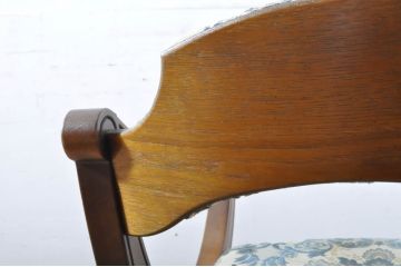 中古　DREXEL HERITAGE(ドレクセルヘリテイジ)　ESPERANTO(エスペラント)　個性的なシルエットが置くだけで絵になるアームチェア2脚セット(ダイニングチェア、イス、椅子)(定価2脚で約48万円)(R-065614)