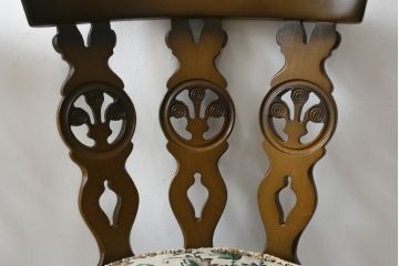 イギリスビンテージ　ERCOL(アーコール)　クッション付き　上品な佇まいのシスルバックチェア2脚セット(ダイニングチェア、椅子、イス、板座チェア、ウィンザーチェア、ウインザーチェア、ヴィンテージ、英国、バラ売り可能)(R-065626)