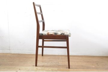 イギリスビンテージ　A.H.McIntosh(マッキントッシュ)社　アフロモシア材　洗練された佇まいの高級ダイニングチェア4脚セット(椅子、イス、ヴィンテージ、英国、北欧、店舗什器、バラ売り可能)(R-065628)