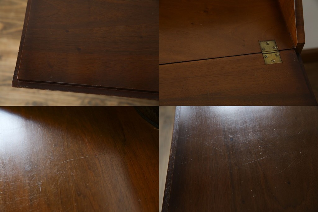 イギリスアンティーク　バーズアイ(鳥眼杢)の杢目が美しいライティングビューロー　(R-065648)