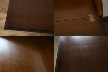 イギリスアンティーク　バーズアイ(鳥眼杢)の杢目が美しいライティングビューロー　(R-065648)