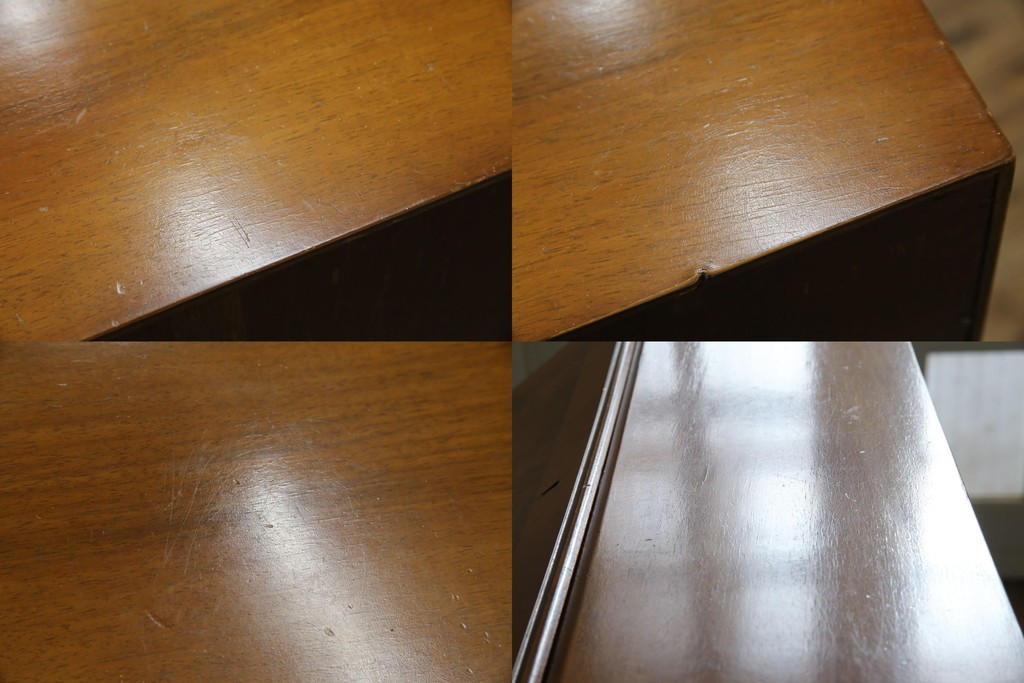 イギリスアンティーク　バーズアイ(鳥眼杢)の杢目が美しいライティングビューロー　(R-065648)