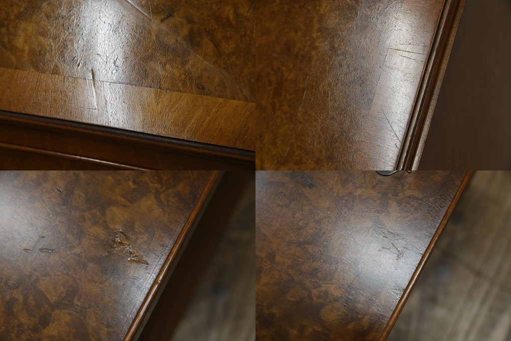 イギリスアンティーク　バーズアイ(鳥眼杢)の杢目が美しいライティングビューロー　(R-065648)