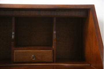 中古　イギリス輸入家具　マホガニー材　小振りなサイズが取り入れやすいライティングビューロー(簿記机、在宅用、在宅ワーク用、ワークデスク、サイドチェスト、引き出し、英国)(R-065649)