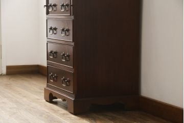 中古　イギリス輸入家具　マホガニー材　小振りなサイズが取り入れやすいライティングビューロー(簿記机、在宅用、在宅ワーク用、ワークデスク、サイドチェスト、引き出し、英国)(R-065649)
