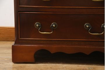 中古　イギリス輸入家具　マホガニー材　小振りなサイズが取り入れやすいライティングビューロー(簿記机、在宅用、在宅ワーク用、ワークデスク、サイドチェスト、引き出し、英国)(R-065649)