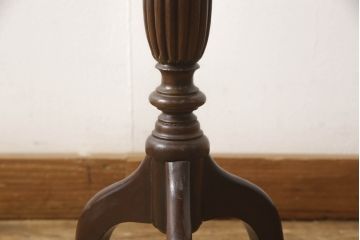 イギリスビンテージ　マホガニー材　クラシカルな佇まいが美しいワインテーブル(サイドテーブル、コーヒーテーブル、カフェテーブル、丸テーブル、ラウンドテーブル、ヴィンテージ、花台、英国)(R-065660)