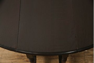 イギリスアンティーク　オーク材　クラシカルな空間を演出するゲートレッグテーブル(バタフライテーブル、ドロップリーフテーブル、エクステンションテーブル、食卓、2人掛けダイニングテーブル、英国)(R-065668)