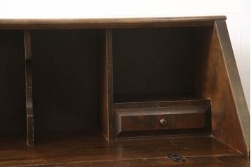 中古　北海道民芸家具　ペイント仕上げ限定　上質な作りが魅力のライティングビューロー(簿記机、在宅用、在宅ワーク用、ワークデスク、引き出し、サイドチェスト)(定価約34万円)(R-065675)