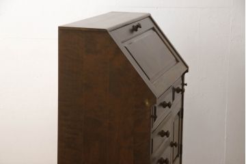 中古　北海道民芸家具　ペイント仕上げ限定　上質な作りが魅力のライティングビューロー(簿記机、在宅用、在宅ワーク用、ワークデスク、引き出し、サイドチェスト)(定価約34万円)(R-065675)