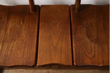 中古　美品　伝統木芸士　石橋武士作　欅(ケヤキ)材　上質な和の空間づくりに活躍する2人掛けベンチ(チェア・椅子)(定価16万5千円)(R-065680)
