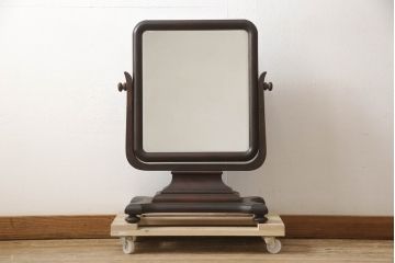 和製ビンテージ　松本民芸家具　希少な絶版品!!　上品な佇まいが魅力のB型置鏡(卓上ミラー、ドレッサー、鏡台、ヴィンテージ)(R-065688)