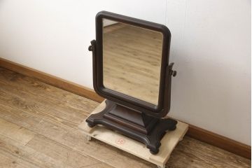 和製ビンテージ　松本民芸家具　希少な絶版品!!　上品な佇まいが魅力のB型置鏡(卓上ミラー、ドレッサー、鏡台、ヴィンテージ)(R-065688)