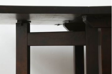 和製ビンテージ　北海道民芸家具　#430　洗練されたデザインのバタフライ卓(ダイニングテーブル、4人掛け、2人掛け、4P、2P、食卓、エクステンションテーブル、ヴィンテージ)(定価約20万円)(R-065695)