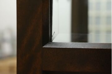 和製ビンテージ　九州民芸家具　シックな佇まいが上品なホールクロックキャビネット(ガラスケース、ショーケース、縦型キャビネット、収納棚、戸棚、飾り棚、ヴィンテージ)(R-065698)