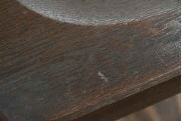 中古　美品　永田良介商店　神戸洋家具　落ち着きのあるシックな佇まいが魅力のラダー型食堂椅子2脚セット(ダイニングチェア、ラダーバックチェア、ワークチェア、板座チェア、椅子、イス)(R-065702)