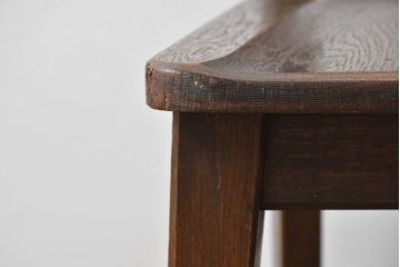 中古　美品　永田良介商店　神戸洋家具　落ち着きのあるシックな佇まいが魅力のラダー型食堂椅子2脚セット(ダイニングチェア、ラダーバックチェア、ワークチェア、板座チェア、椅子、イス)(R-065702)