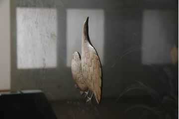 和製ビンテージ　香川漆器　繊細な色づかいに目を奪われる総漆塗りの衝立て(つい立て、衝い立て、パーテーション、仕切り、ヴィンテージ)(R-065707)