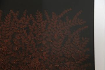 和製ビンテージ　香川漆器　繊細な色づかいに目を奪われる総漆塗りの衝立て(つい立て、衝い立て、パーテーション、仕切り、ヴィンテージ)(R-065707)