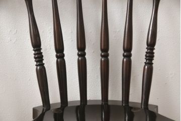 中古　美品　松本民芸家具　上品な佇まいが魅力のSP型スピンドルチェア2脚セット(板座チェア、椅子、イス、ダイニングチェア)(R-065716)