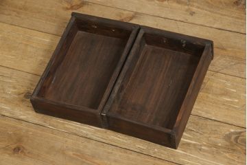 アジアンビンテージ　李朝家具　立派な金具が重厚な雰囲気を醸し出す小箪笥(小物収納、卓上収納、収納棚、戸棚、韓国家具、ヴィンテージ)(R-065720)