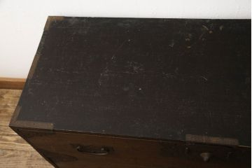 和製アンティーク　前面内部・桐材　時代を経た趣が感じられる佐渡小木箪笥ローボード(佐渡箪笥、和たんす、時代箪笥、収納箪笥、衣装箪笥、引き出し、ローチェスト、テレビ台)(R-065733)