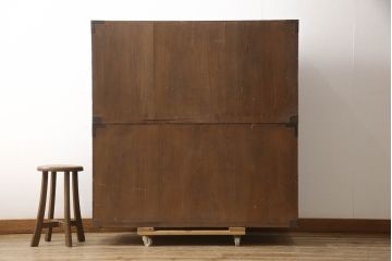 和製アンティーク　美品　前面欅(ケヤキ)　金具の立派な佐渡箪笥(小木箪笥、和たんす、時代箪笥、収納箪笥、引き出し、整理箪笥)(R-065735)
