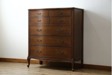 中古　DREXEL HERITAGE(ドレクセルヘリテイジ)　Touraine(ツーレイン)　マホガニー材製の贅沢なアンティーク調チェスト(引き出し、サイドチェスト)(R-065739)