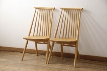 中古　展示美品　柏木工　CC71A(オーク)　CIVIL(シビル)　シンプルながらデザイン性を感じられるダイニングチェア2脚セット(板座チェア、椅子、イス)(R-065750)