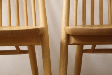 中古　展示美品　柏木工　CC71A(オーク)　CIVIL(シビル)　シンプルながらデザイン性を感じられるダイニングチェア2脚セット(板座チェア、椅子、イス)(R-065750)