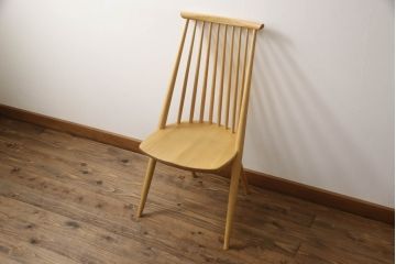中古　展示美品　柏木工　CC71A(オーク)　CIVIL(シビル)　シンプルながらデザイン性を感じられるダイニングチェア(板座チェア、椅子、イス)(R-065751)