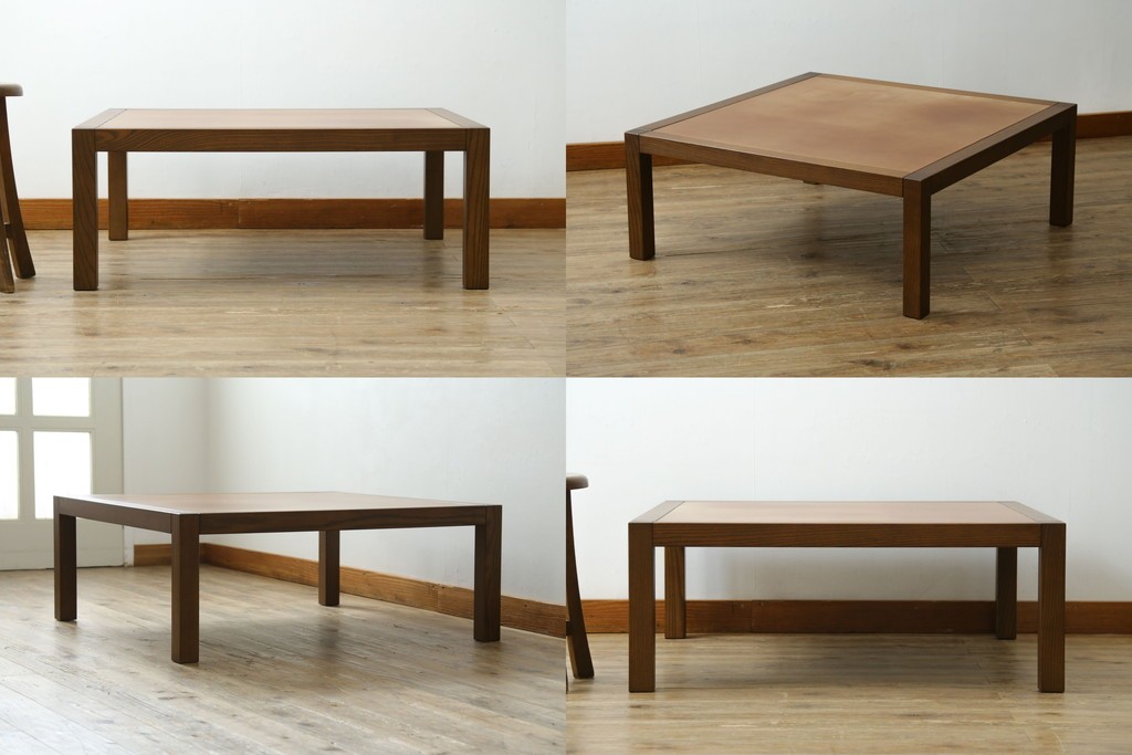 新古　未使用展示品　Ritzwell(リッツウェル)　GRAND LEEWISE(グランドリーワイズ)　和モダンなコーディネートに活躍してくれる肘なし2人掛けソファ&オットマン&サイドテーブル3点セット　定価3点計約75万円　(R-065765)