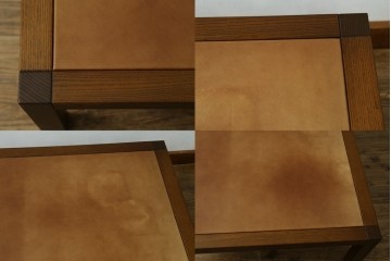 新古　未使用展示品　Ritzwell(リッツウェル)　GRAND LEEWISE(グランドリーワイズ)　和モダンなコーディネートに活躍してくれる肘なし2人掛けソファ&オットマン&サイドテーブル3点セット　定価3点計約75万円　(R-065765)