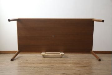 中古　CONDE HOUSE(カンディハウス)　WING LUX LD　ウォールナット材　三角モチーフの脚がお洒落!シンプルな中にこだわりが感じられるダイニングテーブル(6人掛け、8人掛け、食卓、作業台)(定価297,000円)(R-065768)