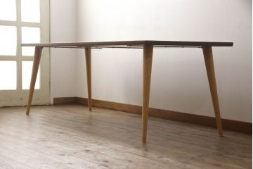 中古　展示美品　柏木工(KASHIWA・カシワ)　CIVIL(シビル)　CT87K　ウォールナット材+オーク材　ナチュラルインテリアにおすすめのダイニングテーブル(木脚、6人掛け、8人掛け、食卓、作業台)(定価350,900円)(R-065769)